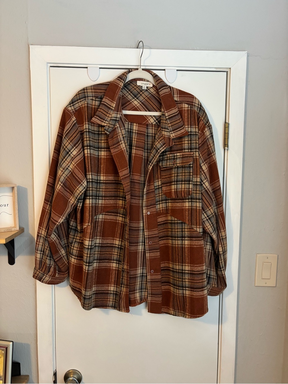 Umgee Brown Plaid Utility Jacket